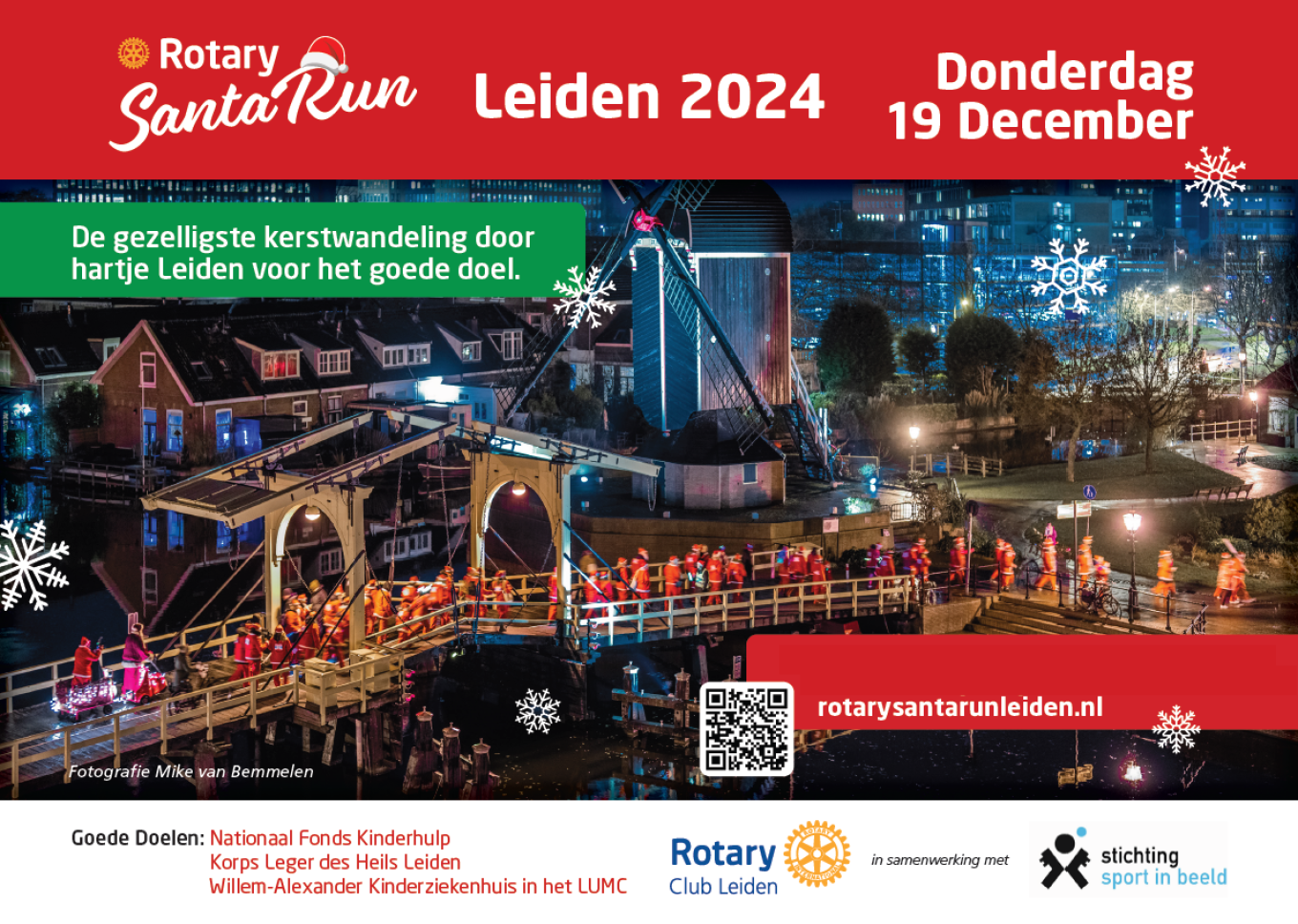 Santa Run ook voor Leger des Heils Leiden 